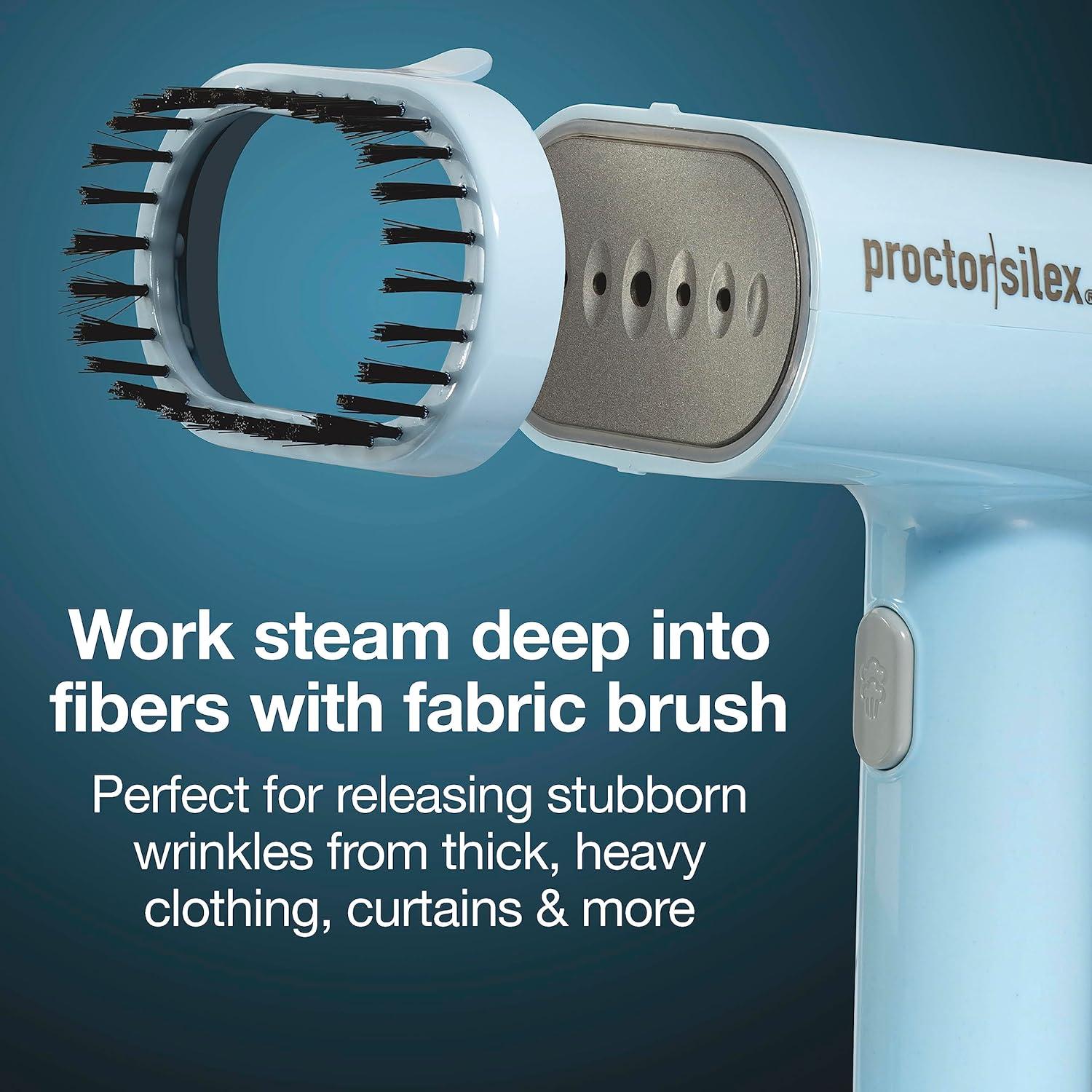 imageProctor Silex Compact Travel Iron amp Garment Steamer for Clothes Ready in 45 Seconds for 7 Minutes of Continuous Use Portable and Lightweight Vacation Essentials 1200 Watts 120 ml Water Tank Blue120 ml Water Tank