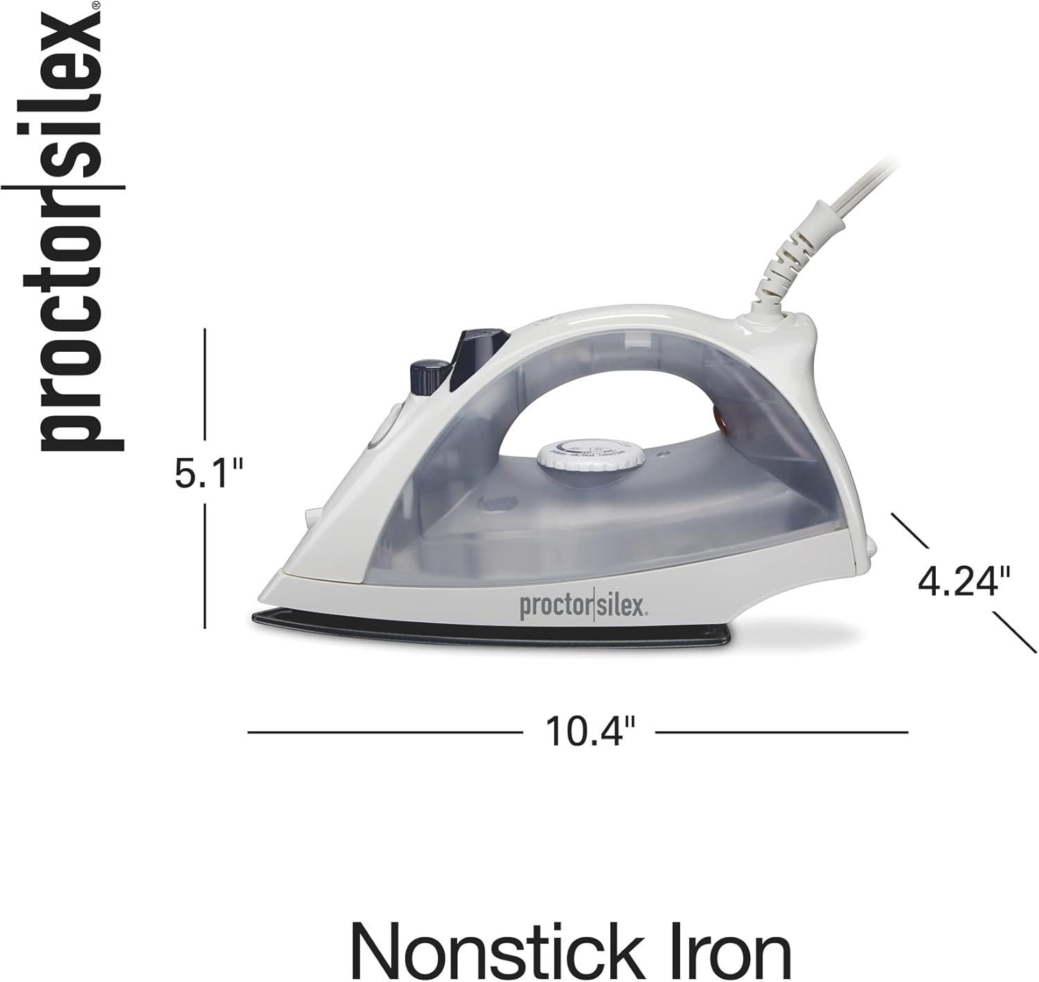 imageProctor Silex Iron amp Vertical Steamer for Clothes with Nonstick Soleplate 1200 Watts Adjustable Spray and Blast Steam Settings Auto Shutoff White 17150Y1200 Watts
