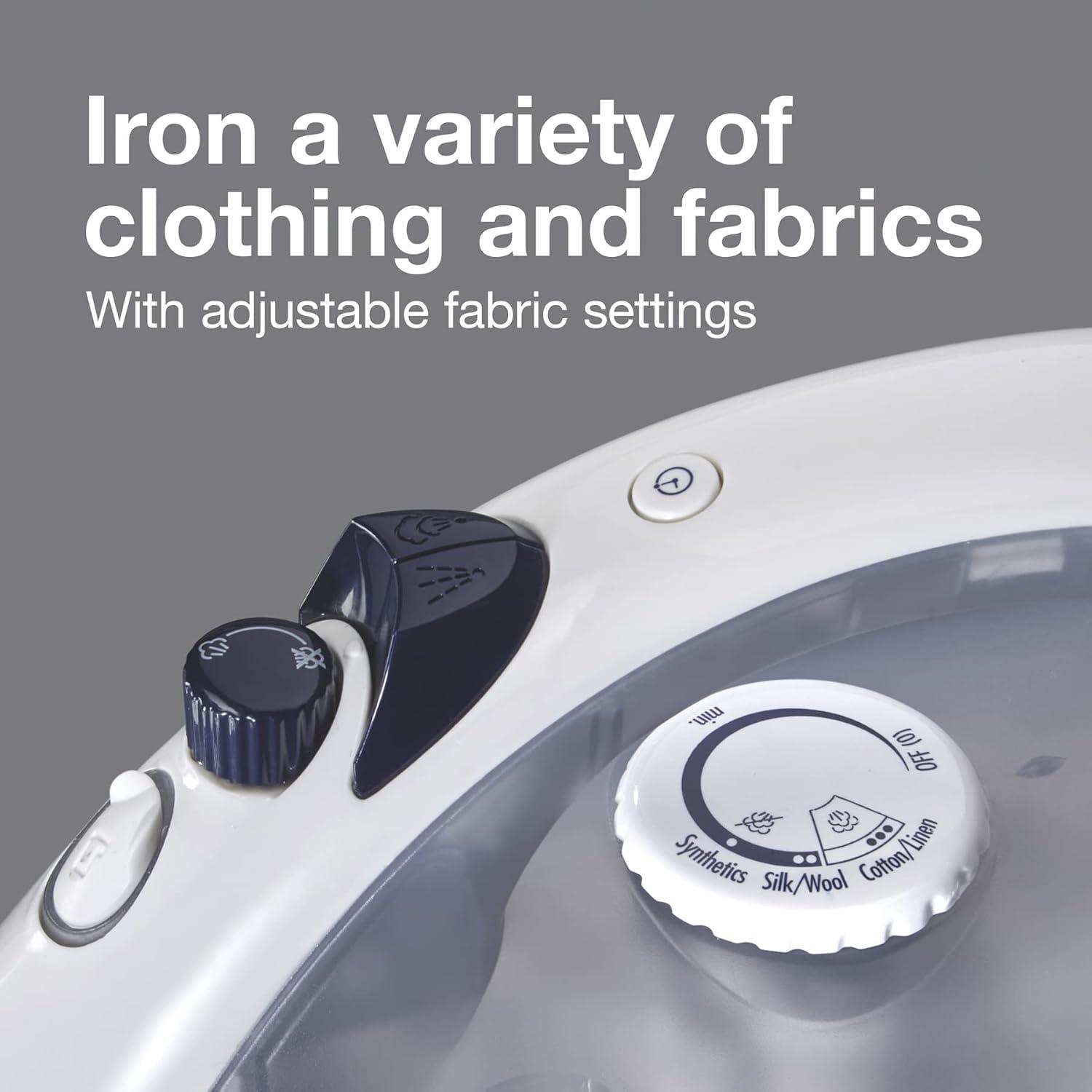 imageProctor Silex Iron amp Vertical Steamer for Clothes with Nonstick Soleplate 1200 Watts Adjustable Spray and Blast Steam Settings Auto Shutoff White 17150Y1200 Watts