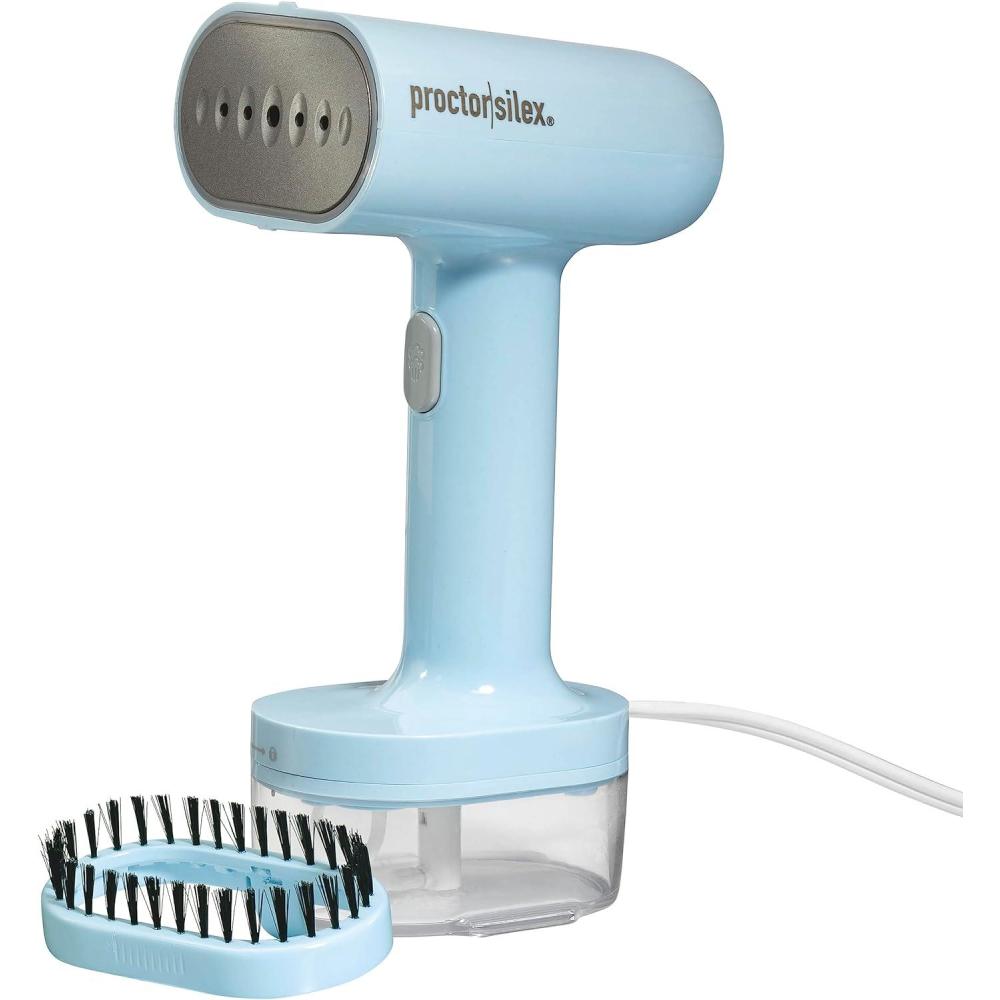 imageProctor Silex Compact Travel Iron amp Garment Steamer for Clothes Ready in 45 Seconds for 7 Minutes of Continuous Use Portable and Lightweight Vacation Essentials 1200 Watts 120 ml Water Tank Blue120 ml Water Tank