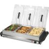 Proctor Silex Buffet Server & Food Warmer, Adjustable Heat, for Parties, Holidays and Entertaining, Two 2.5 Quart Oven-Safe Chafing Dish Set, Stainless Steel(Three 2.5 Quart Oven-Safe Chafing Dish Set)