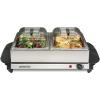 Proctor Silex Buffet Server & Food Warmer, Adjustable Heat, for Parties, Holidays and Entertaining, Two 2.5 Quart Oven-Safe Chafing Dish Set, Stainless Steel(Two 2.5 Quart Oven-Safe Chafing Dish Set)