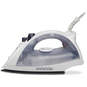Proctor Silex Iron & Vertical Steamer for Clothes with Nonstick Soleplate, 1200 Watts, Adjustable Spray and Blast Steam Settings, Auto Shutoff, White (17150Y)(1200 Watts)