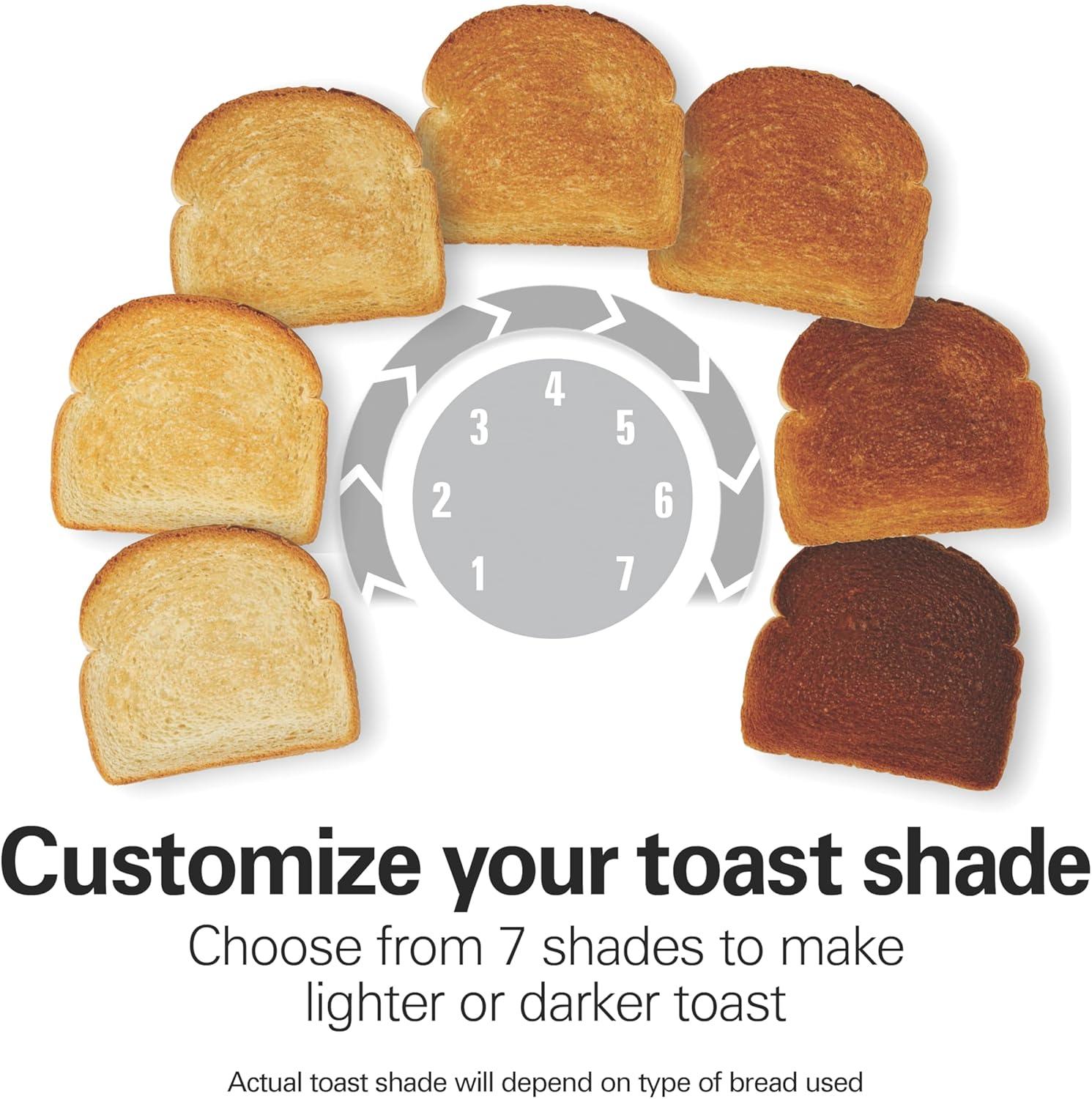 imageProctor Silex 2 Slice Toaster with Extra Wide Slots SureToast Technology Shade Selector amp Bagel Setting Black and Silver 22302