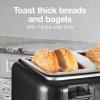 Proctor Silex 4 Slice Toaster with Extra Wide Slots for Bagels, Cool-Touch Walls, Shade Selector With 7 Browning Levels, Toast Boost, Auto Shut-off and Cancel Button, Black (24215PS)(Black)