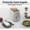 Proctor Silex Plastic 2 Slice Toaster, Bagel, Defrost & Cancel Buttons, Browning Control With 7 Shades, Auto Shutoff, Slide-Out Crumb Tray, Red (22661)(Oat White)