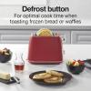 Proctor Silex Plastic 2 Slice Toaster, Bagel, Defrost & Cancel Buttons, Browning Control With 7 Shades, Auto Shutoff, Slide-Out Crumb Tray, Red (22661)(Red)