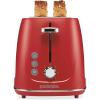 Proctor Silex Plastic 2 Slice Toaster, Bagel, Defrost & Cancel Buttons, Browning Control With 7 Shades, Auto Shutoff, Slide-Out Crumb Tray, Red (22661)(Red)