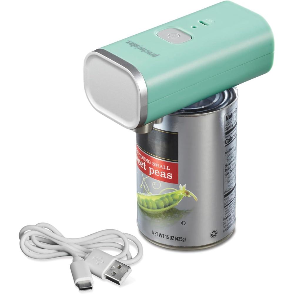 imageProctor Silex Automatic Electric Can Opener Hands Free Cordless Operation amp USB Rechargeable SelfAligning Cut Smooth Touch Lid Edges Compact and Easy to Store RedMint