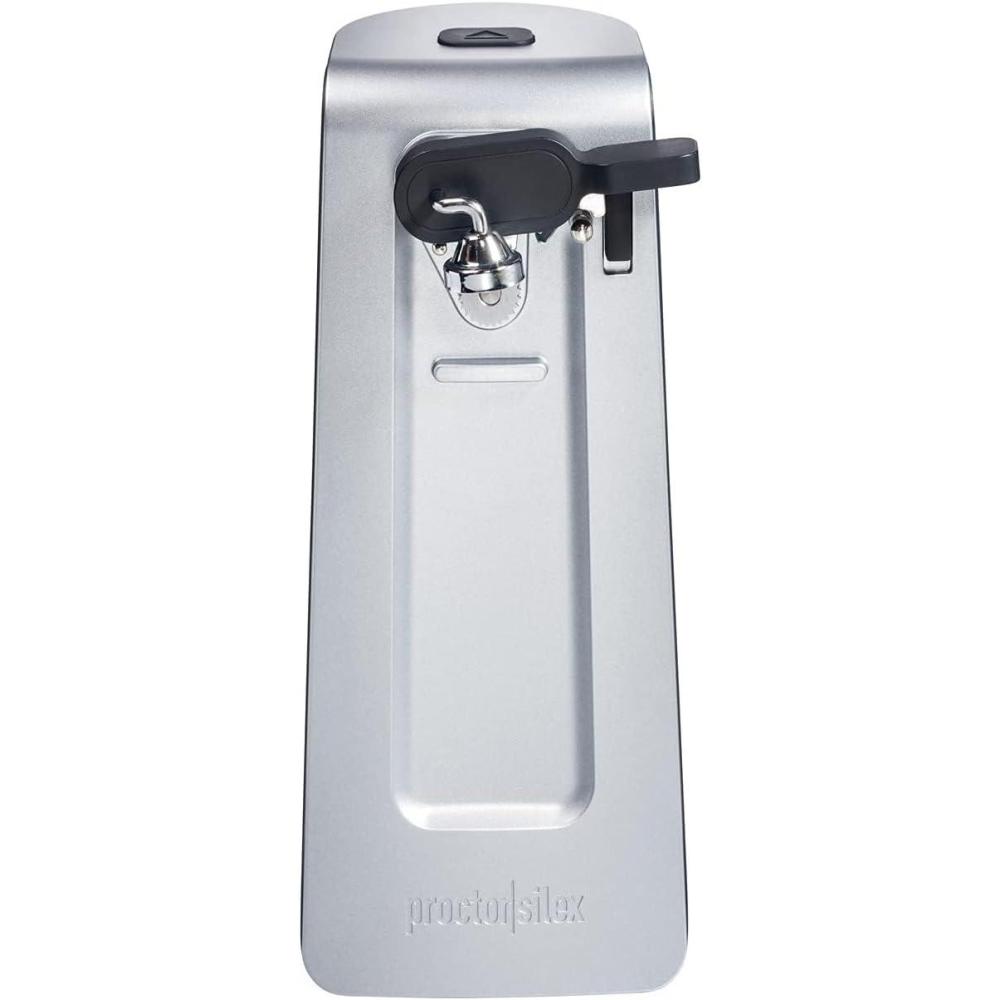 imageProctor Silex SureCut Electric Automatic Can Opener for Kitchen with Stainless Steel Blade Twistoff EasyClean Lever Cord Storage Extra Tall Silver 75225Extra Tall