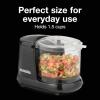 Proctor Silex Durable Electric Vegetable Chopper & Mini Food Processor with 2 Speeds for Chopping, Puree & Emulsify, 3.5 Cups, Silver(1.5 cups  Black)