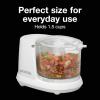 Proctor Silex Durable Electric Vegetable Chopper & Mini Food Processor with 2 Speeds for Chopping, Puree & Emulsify, 3.5 Cups, Silver(1.5 cups  White)