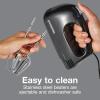 Proctor Silex Easy Mix 5-Speed Electric Hand Mixer with Bowl Rest, Compact and Lightweight, 100 Watts of Peak Power, White (62515PS)(Black)