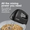 Proctor Silex Easy Mix 5-Speed Electric Hand Mixer with Bowl Rest, Compact and Lightweight, 100 Watts of Peak Power, White (62515PS)(Black)