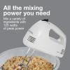 Proctor Silex Easy Mix 5-Speed Electric Hand Mixer with Bowl Rest, Compact and Lightweight, 100 Watts of Peak Power, White (62515PS)(White)