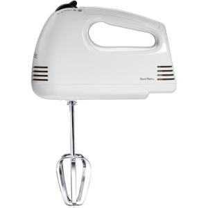 Proctor Silex Easy Mix 5-Speed Electric Hand Mixer with Bowl Rest, Compact and Lightweight, 100 Watts of Peak Power, White (62515PS)(White)