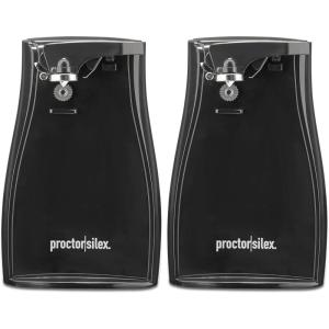 Proctor Silex Power Electric Automatic Can Opener for Kitchen with Knife Sharpener, Twist-off Easy-Clean Lever, Cord Storage, Red (75226)(Black)