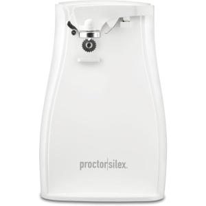 Proctor Silex Power Electric Automatic Can Opener for Kitchen with Knife Sharpener, Twist-off Easy-Clean Lever, Cord Storage, Red (75226)(White)