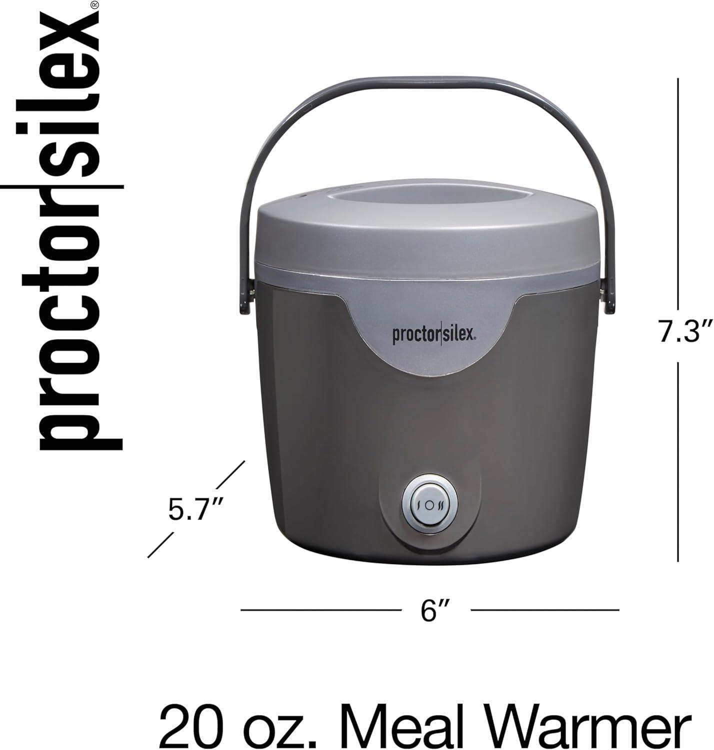 imageProctor Silex Portable Electric Lunch Box Food Heater and 20 oz Meal Warmer with BuiltIn Carry Handle High and Low Heat Settings 33120C