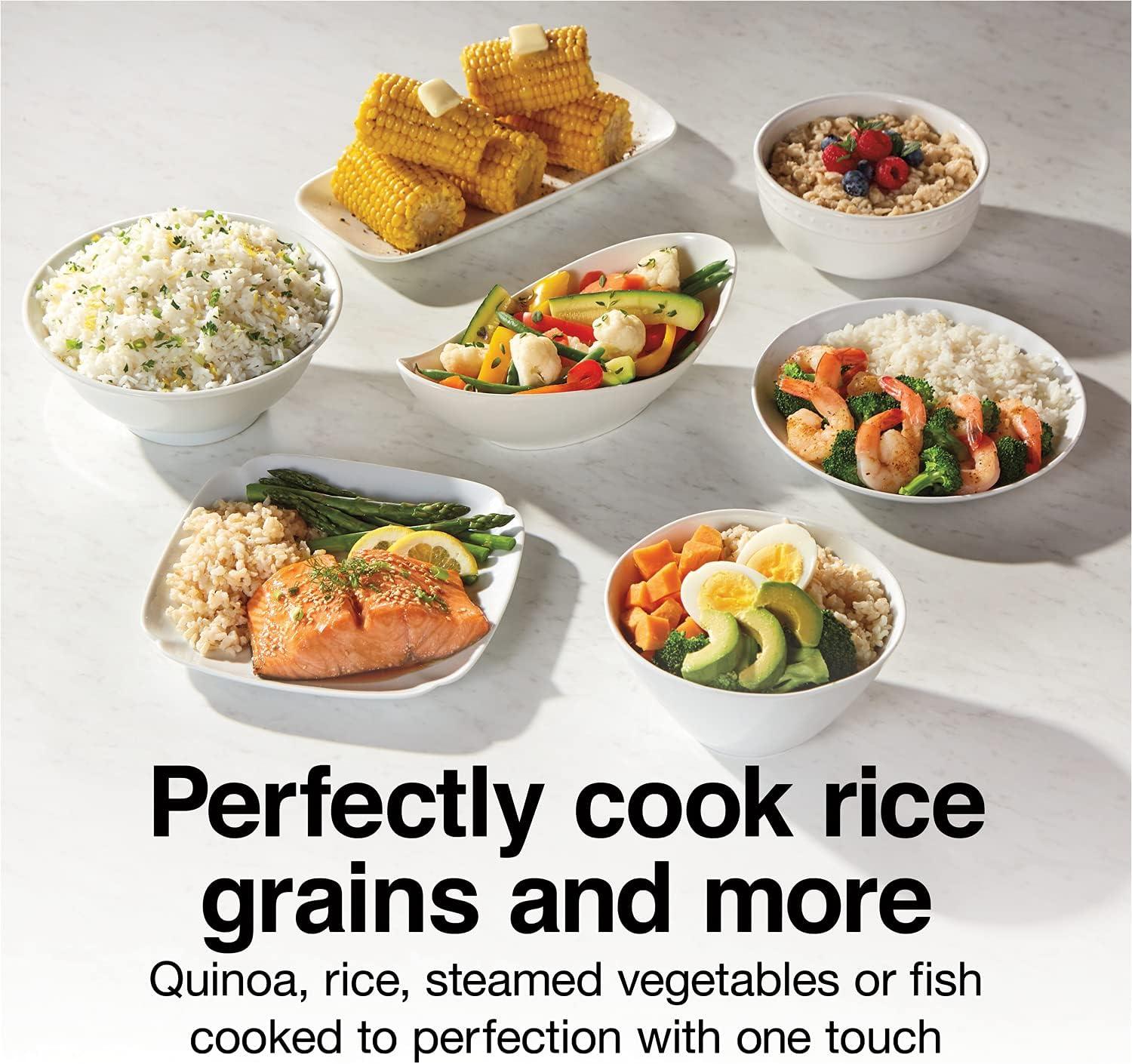 imageProctor Silex Rice Cooker amp Food Steamer 6 Cups Cooked 3 Cups Uncooked Includes Steam and Rinsing Basket Black 37510Black