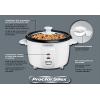 Proctor Silex Rice Cooker & Food Steamer, 6 Cups Cooked (3 Cups Uncooked), Includes Steam and Rinsing Basket, Black (37510)(White (37534NR))