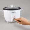 Proctor Silex Rice Cooker & Food Steamer, 6 Cups Cooked (3 Cups Uncooked), Includes Steam and Rinsing Basket, Black (37510)(White (37534NR))