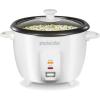 Proctor Silex Rice Cooker & Food Steamer, 6 Cups Cooked (3 Cups Uncooked), Includes Steam and Rinsing Basket, Black (37510)(White)